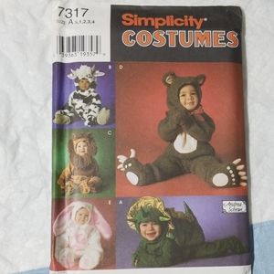 Simplicity Costumes:Dragon, Cow, Lion Bear, Bunny!